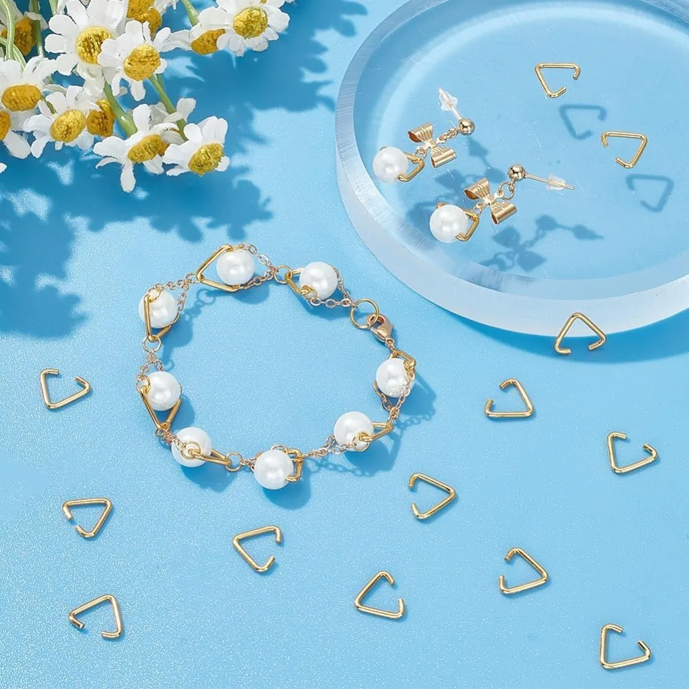 1 صندوق 300 قطعة مثلث مفتوح الانتقال خواتم 12 مللي متر الحديد قرصة كليب الكفالات شنق قطرات قرصة الكفالات موصلات ربط حلقة القفز