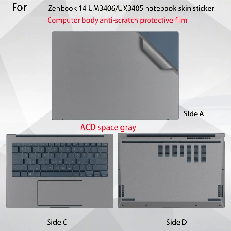 Para ASUS Zenbook 15 S13 LOED UX5304M UX5304V película corporal UM3504 notebook UM5302T pegatina de vinilo para ordenador película protectora de piel