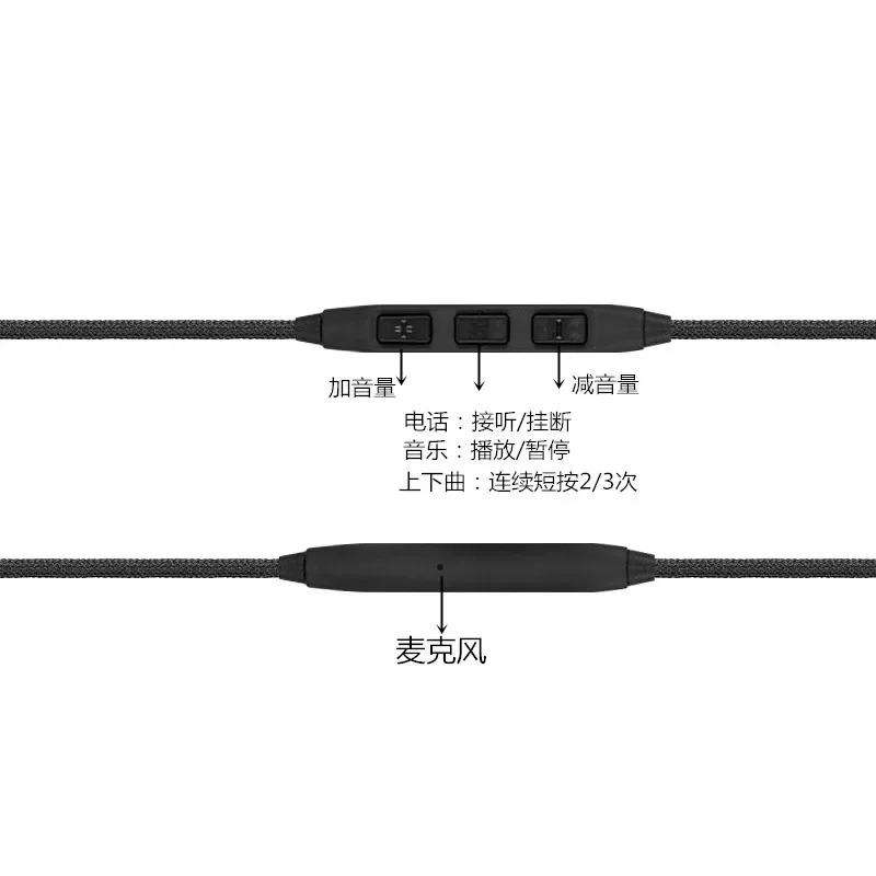 Cuffia Sostituito Cavo da 3.5mm A Doppio 3.5 millimetri Nero microfono regolazione del volume del trasduttore auricolare audio cable1.5M