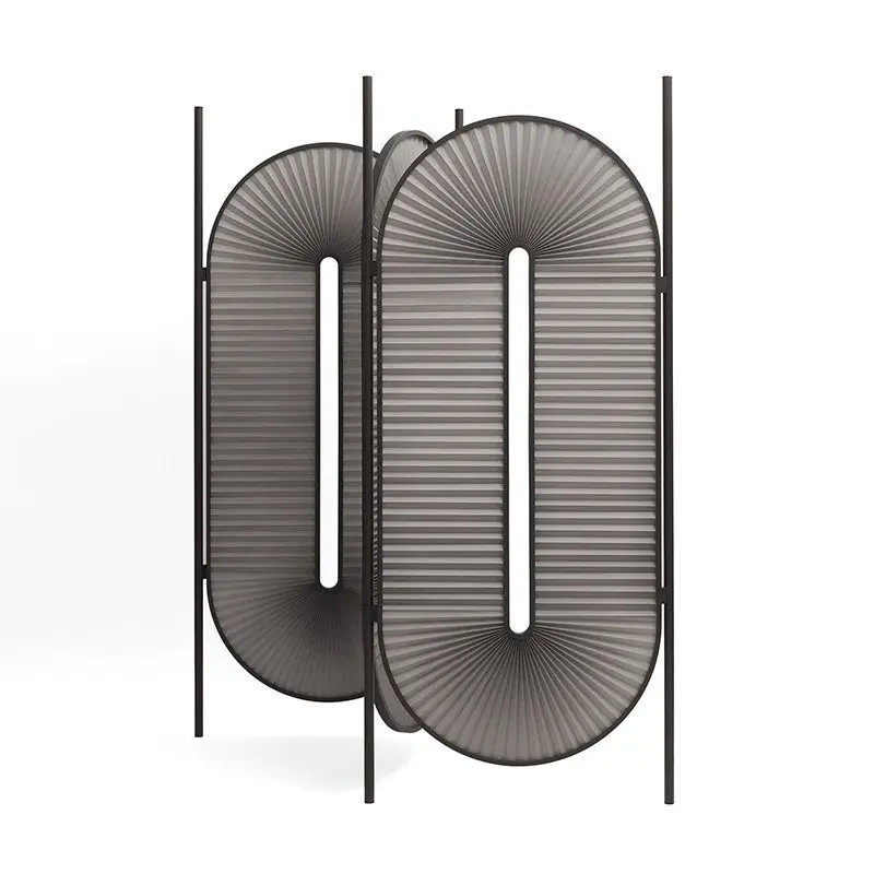 Retro pleated cloth screen partition ins Internet celebrity Nordic entrance Double-sided simple movable folding screen