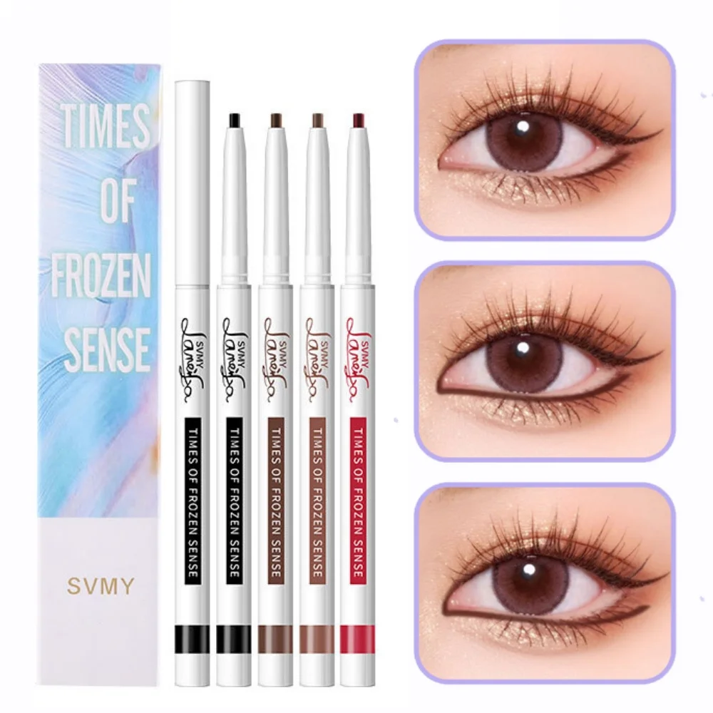 Matte Eyeliner Pen Smooth Waterproof Sweatproof Not Faint Lasting Natural Lines Eyeliner Pencil for Beginners Black Brown Color