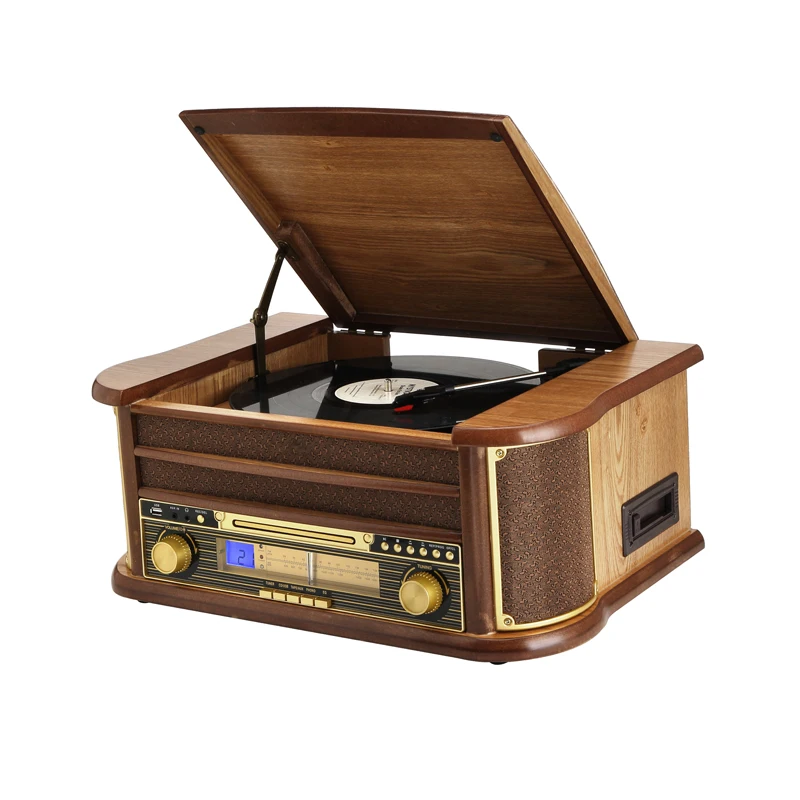 

Latest 2024 model radio electric cd digital speaker high end classic portable gramophone record vinyl player