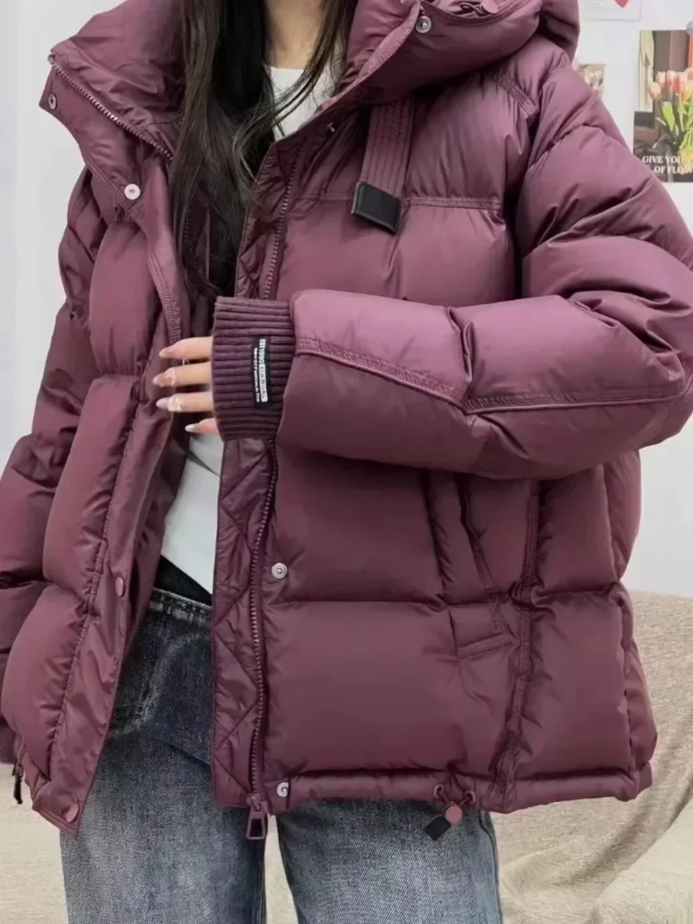 2025 nouveau hiver femme décontracté polyvalent vêtements d'extérieur femmes à capuche doudoune 90% duvet de canard blanc épaissi veste courte