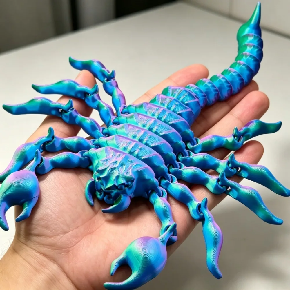 3D Printed Nightmare Luminous Scorpion Toy Jointed Movable Animal Ornaments Fun Trendy Gift Home Office Decoration