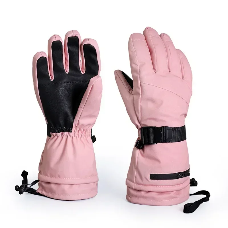 Gants de ski imperméables à cinq doigts pour hommes et femmes, snowboard, écran tactile, sports de plein air, moto, chauds, hiver