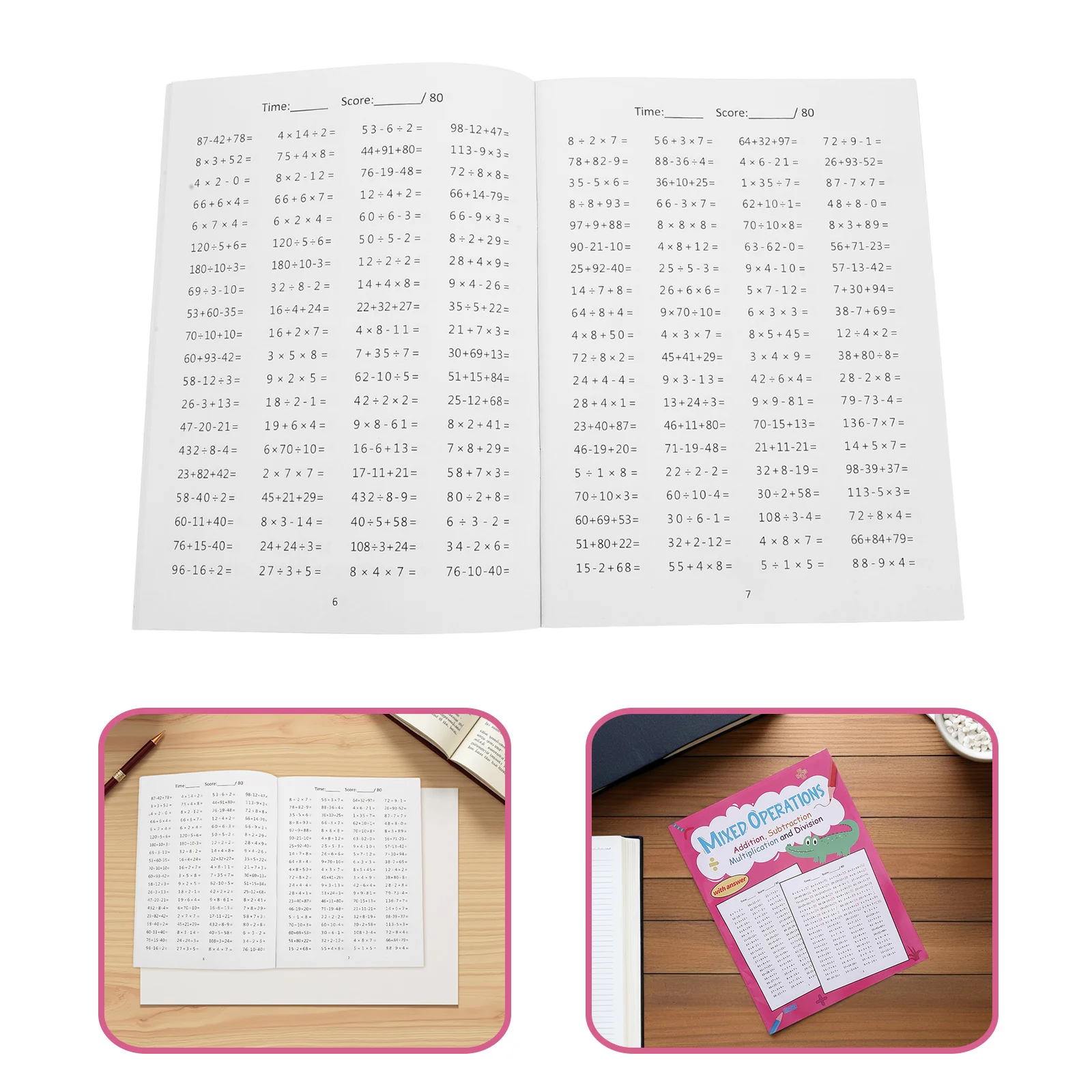 

Math Game Book for Elementary Students Mixed Operations Practice Addition Subtraction Multiplication Division Daily Math