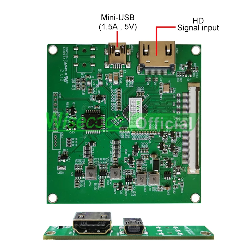 Imagem -05 - Wisecoco vr ar Display Lcd Tft 2.1 Polegada 1600x1600 Tela Pequena para Raspberry pi Painel Mipi Controlador Placa Alta Ppi