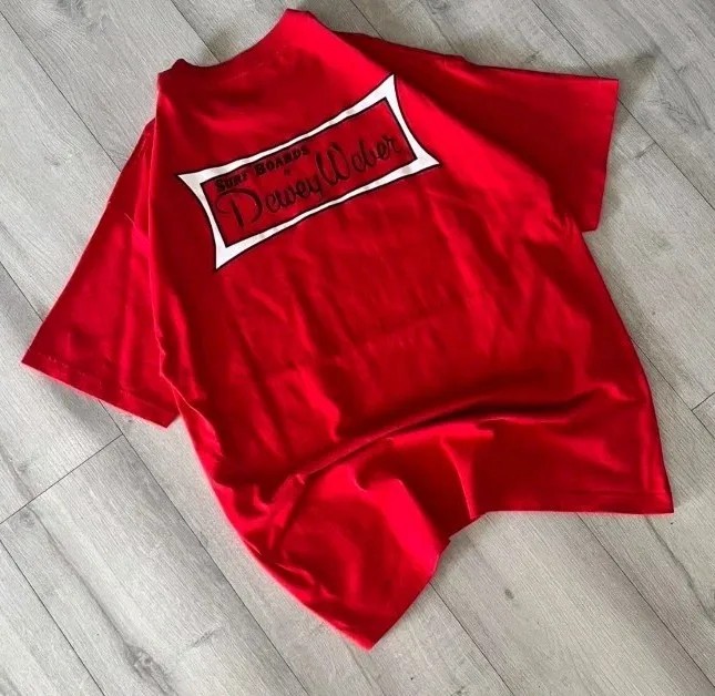 Dewey weber pranchas de surf t camisa xl masculino surfista logotipo icônico vermelho san clemente