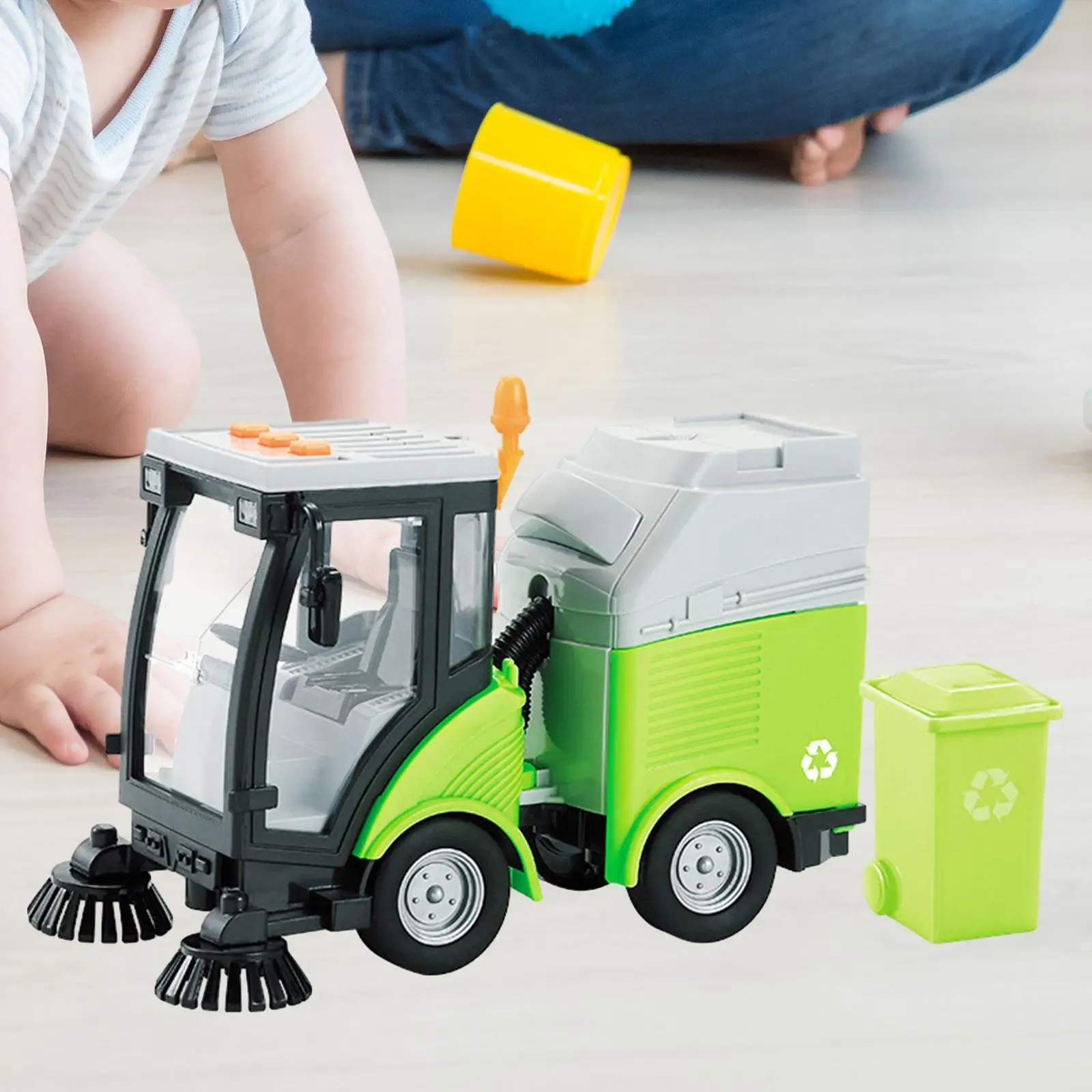 

Friction Powered Wheels Vehicle 1/16 Children Simulation Road Sweeper Toy