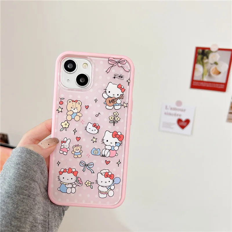 Sanrio Hello Kitty Phone Case For iPhone 15 14 13 12 11 Pro Max XR XS MAX 7 8 Plus Cute My Melody Kuromi Cartoon Case