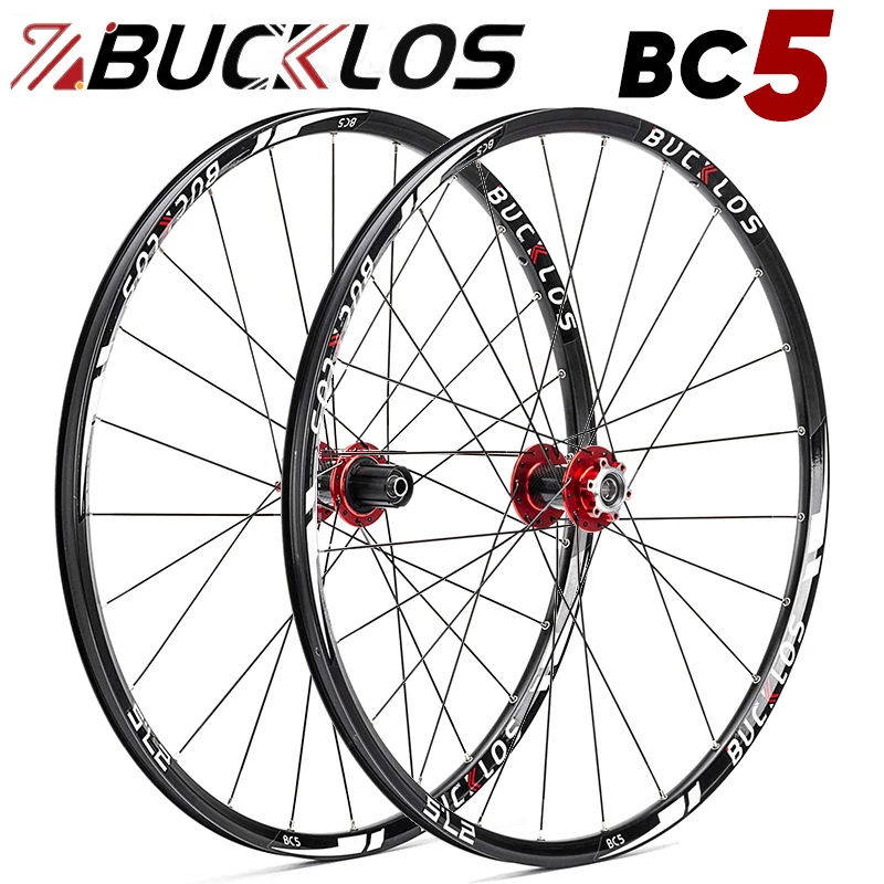 

BUCKLOS 29inch Mountain Bike Wheel 26inch 27.5inch Aluminum Bicycle Wheelset Quick Release/Thru Axle Disc Brake Wheels MTB Parts