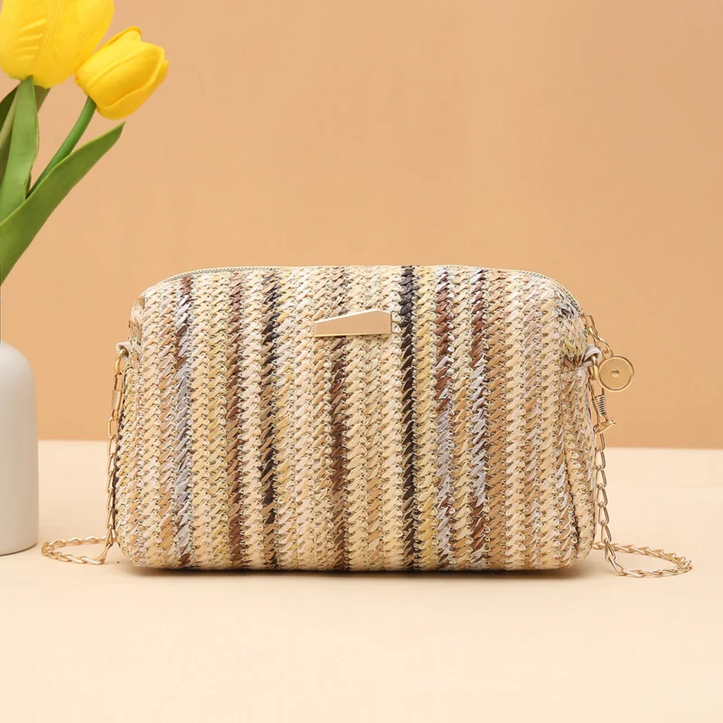 Rainbow Woven Shoulder Bag Messenger High-grade Versatile Crossbody Chain Purse High Quality Luxury Exquisite Handbags  Classic 