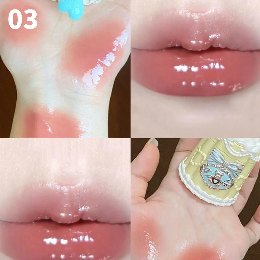 Rivestimento di bellezza Gelatina per labbra Trucco Idratazione a lunga durata Rossetto Collezione Sweetie Bear Cosmetici Carino con pennello Lucidalabbra solido