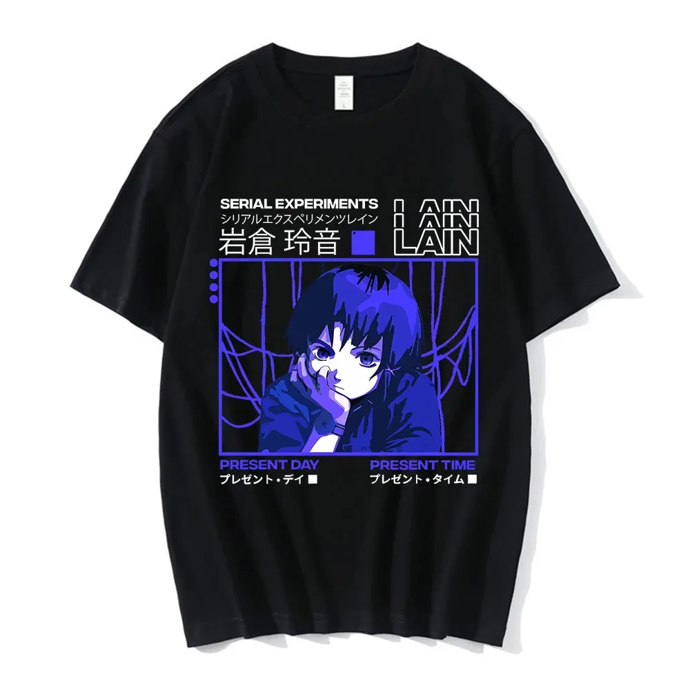 Anime Serial Experiments Lain T-Shirt Men Women Graphic T Shirts Unisex Iwakura Manga Girl Sci Fi Short Sleeve Tee Tops 62463