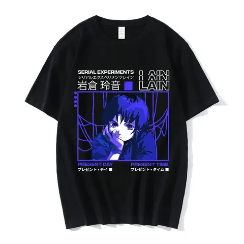Anime Serial Experiments Lain T-shirt Herr Kvinnor Grafiska T-shirts Unisex Iwakura Manga Flicka Sci Fi Kortärmad T-shirt Toppar 62463 10 best sales anime t-shirt manga - №1