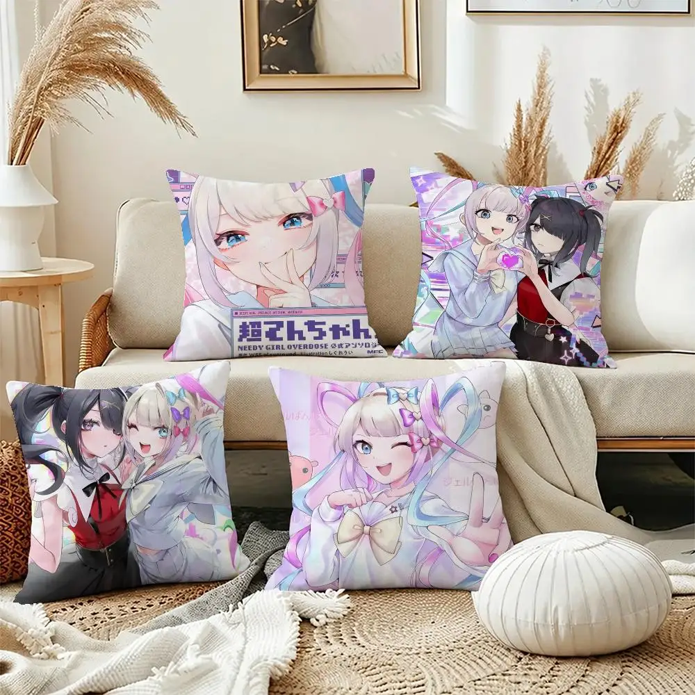 N-Needy Girl Overdose Game Cushion Cover Short Plush Soft Double-Sided Printing Pillow Case Cozy Sofa Bedroom Home Decor Gift