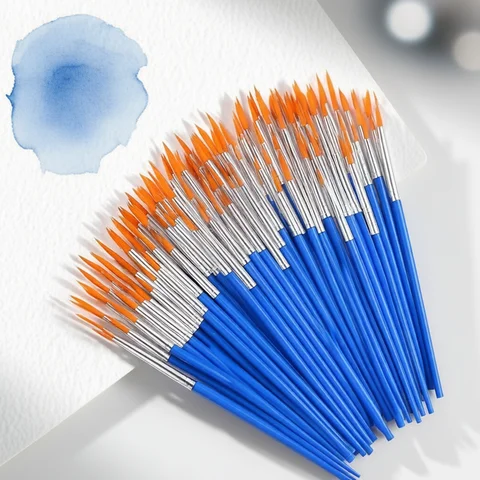 Brush Acrylic Painting 50/100pcs Pointed Nylon Brush Hairs Painting Tools - Highly Suitable for Acrylic Painting, Watercolor Painting, Oil Painting and