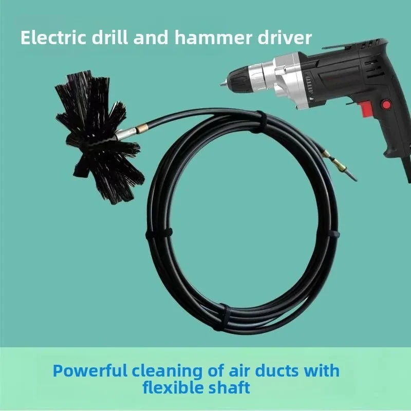 Flexible Shaft Fresh Air Duct Cleaning Tool Brush Plunger For Air Conditioner Ventilation Pipeline