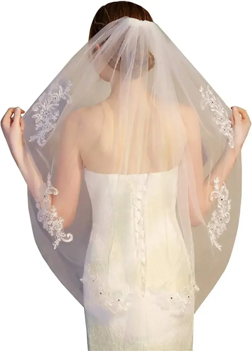 Bridal Veils for Bride Lace Wedding Custom Comb Elegant 2025