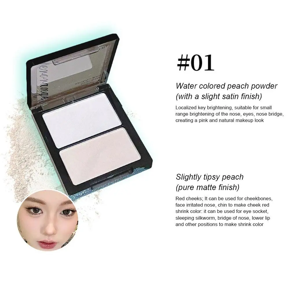 White Highlighter Facial Makeup Matte Palette Contouring Tray Shadow Cosmetics Lasting Glow Brighten Contour Shimmer Powder