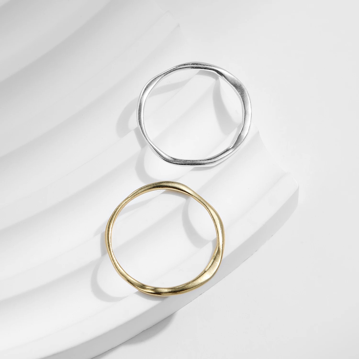 Women's 925 Sterling Silver Twisted Geometric Stackable Ring