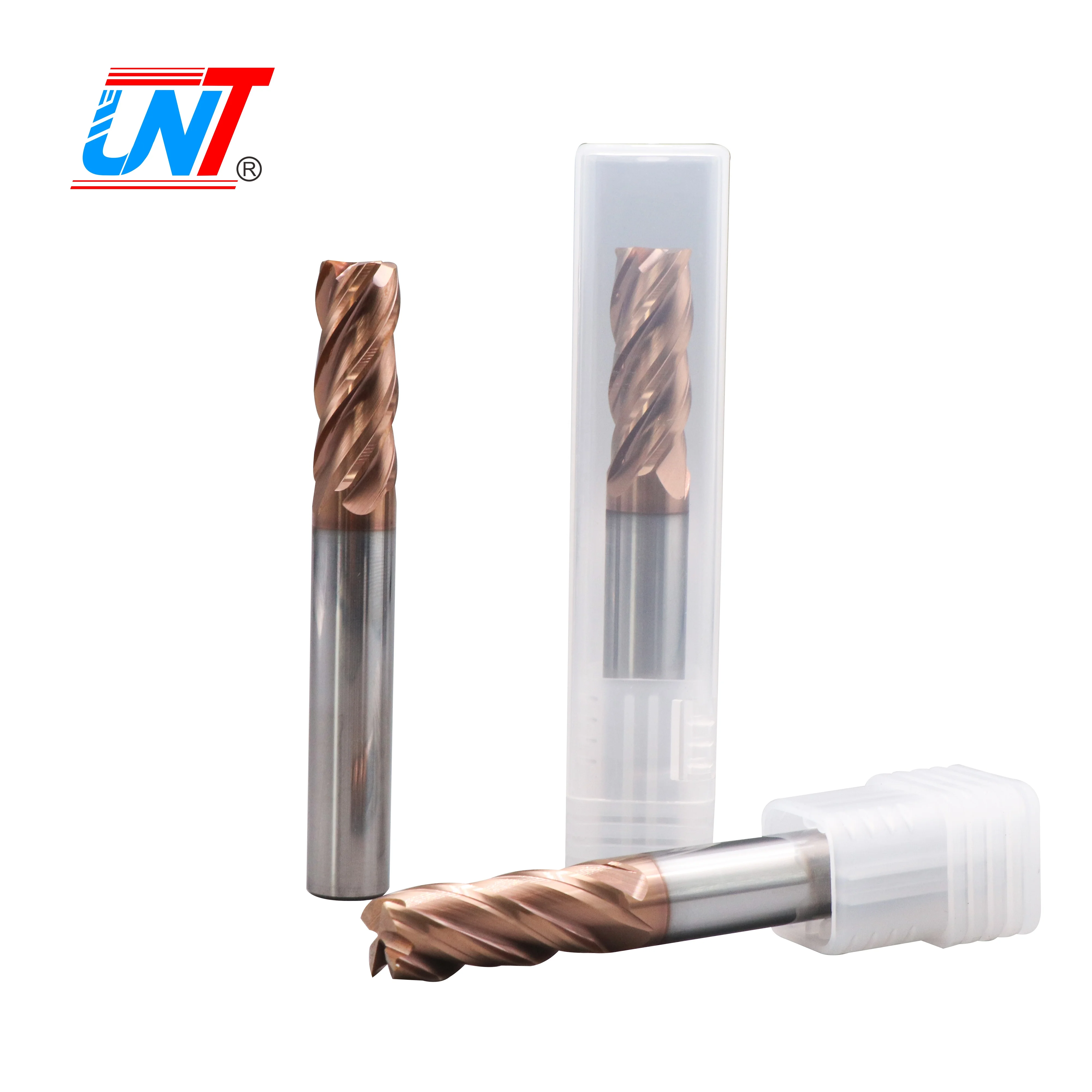 UNT 4 Flute Milling Cutter Solid Carbide Unequal helix Endmill for Stainless Steel