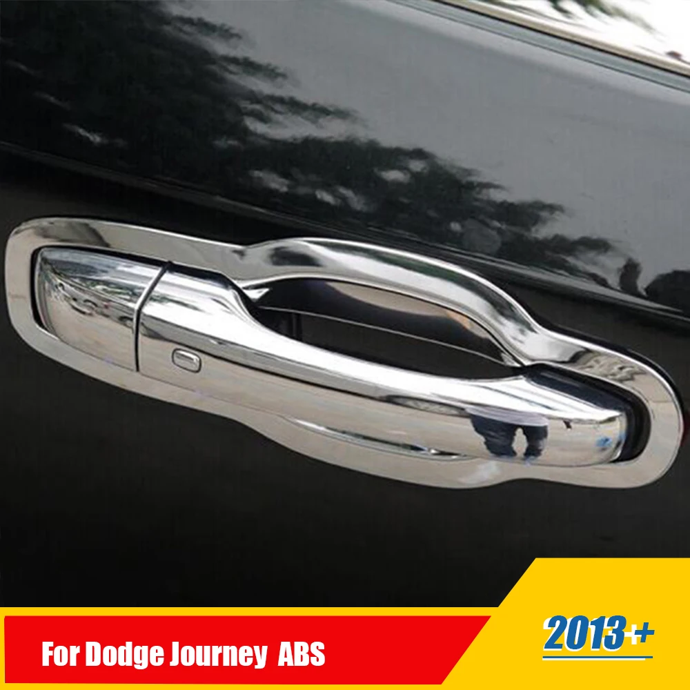 

ABS Chrome Car door handle bowl cover trim fit for dodge journey fiat freemont 2013 2014 2015 2016 accessories car styling