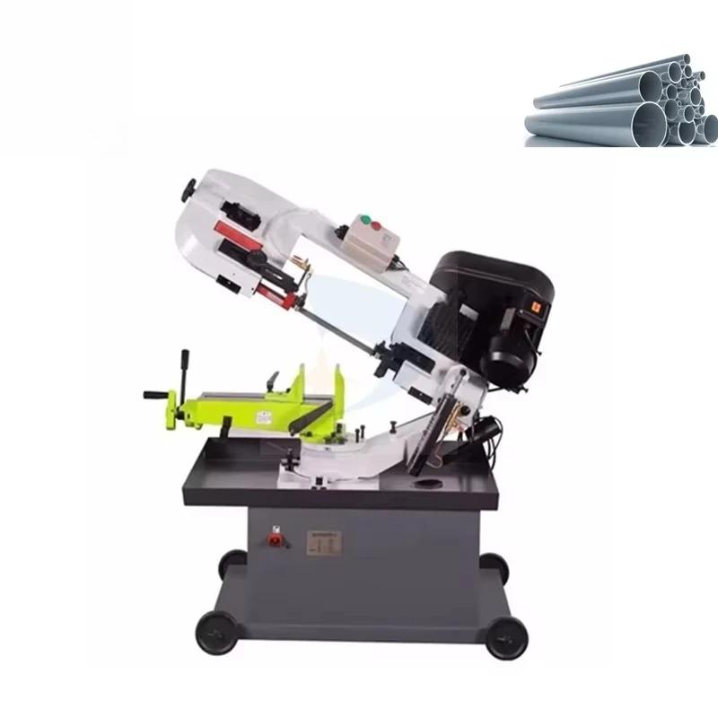 Small horizontal automatic sawing machine for metal cutting and beveling