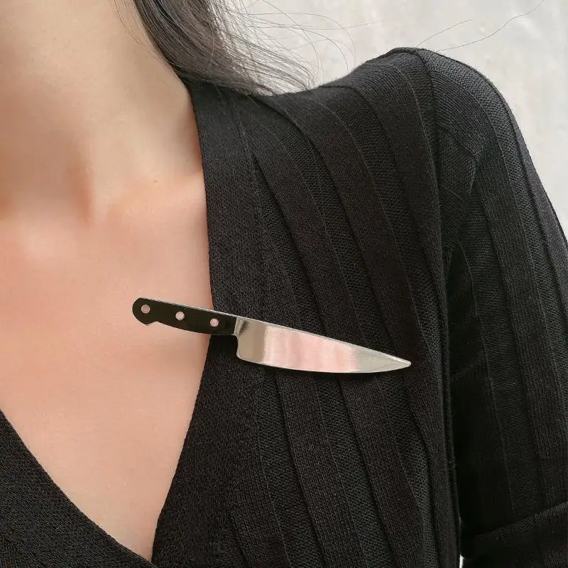 Gothic Emulation Knife Hair Clips For Women Side Bangs Hairpin Chef Knife Hair Clip Festival Hair Accessories Cool Punk Barrette
