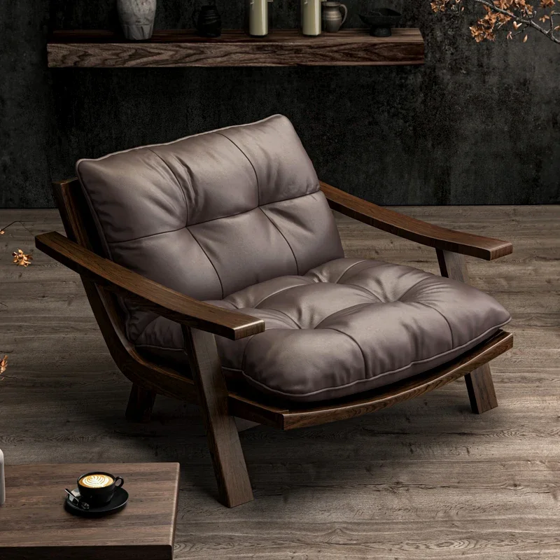 

Деревянное кресло для гостиной: современная роскошная кожаная мебель, комфортный домашний реклайнер, акцентное кресло, расслабляющий диван-футон
