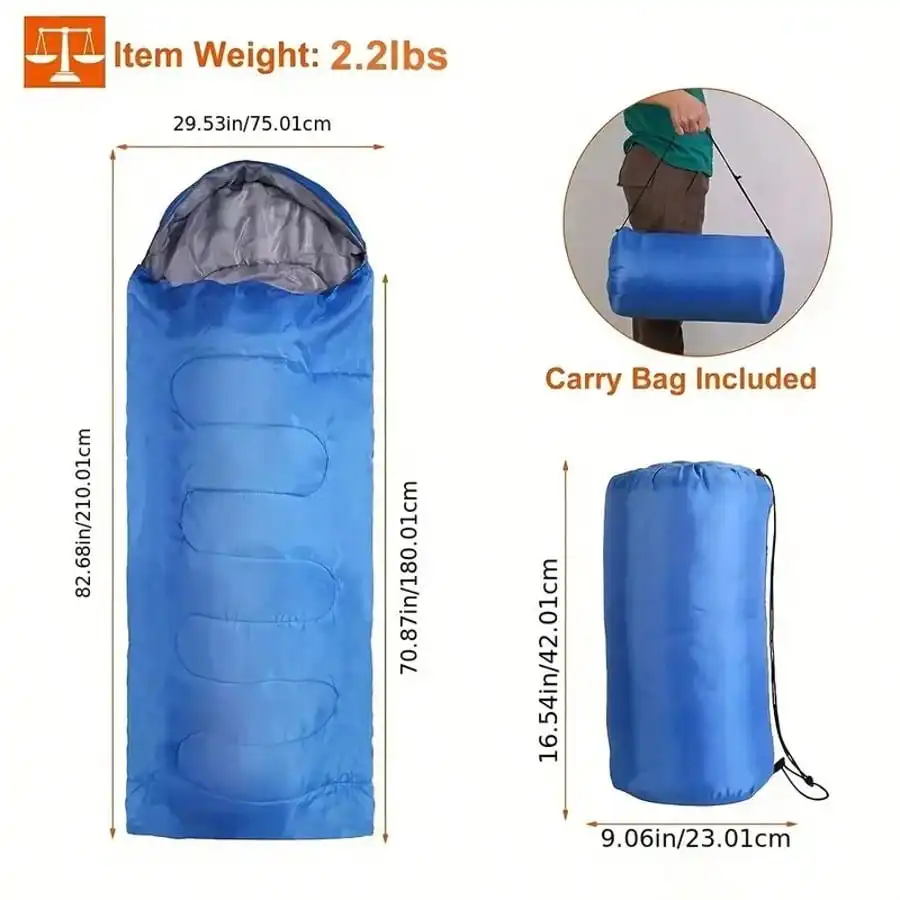 كيس نوم خفيف الوزن لمدة 3 مواسم: مع حقيبة ضغط لحقيبة الظهر والمشي لمسافات طويلة والتخييم وتسلق الجبال