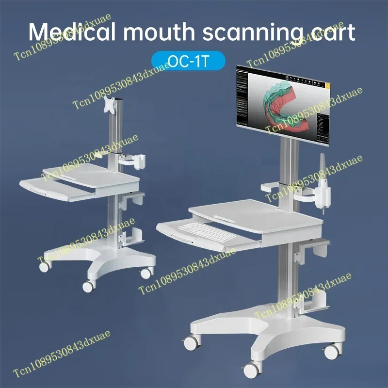 Customized Mobile Medical Computer Trolley Cart Hospital Furniture Medical Cart With Cabinet for Office Hospital Workstation