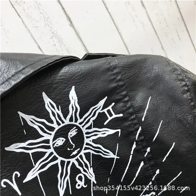 Women's PU Rivet Zipper Jacket, Shoulder Badge, Motorcycle Punk Rock Leather Coat, High Quality, Autumn Purchase