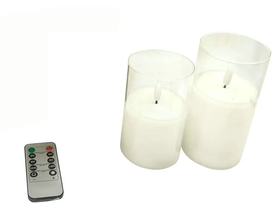 

Набор беспламенных стеклянных свечей, меняющих цвет, с дистанционным управлением, с таймером, на батарейках, мерцающие светодиодные свечи на столбе для свадьбы