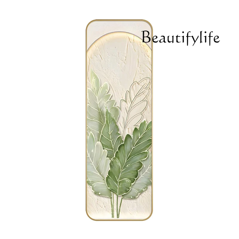

Nordic fresh plantain leaf aluminum alloy screen partition home living room dining entrance decoration