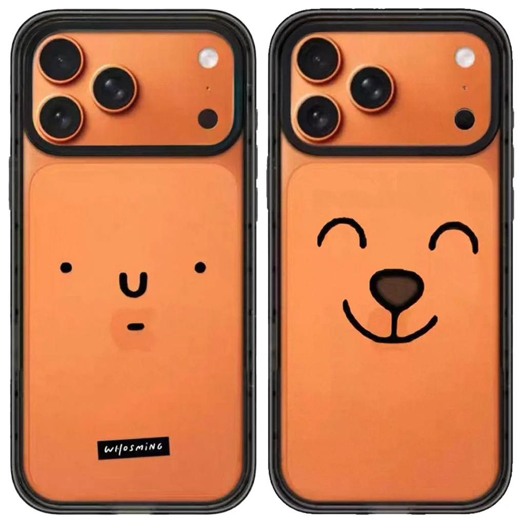 

Line Face Acrylic Black Border Magnetic Case: Compatible with iPhone 17 16 15 14 13 12 Pro Max 17 Air