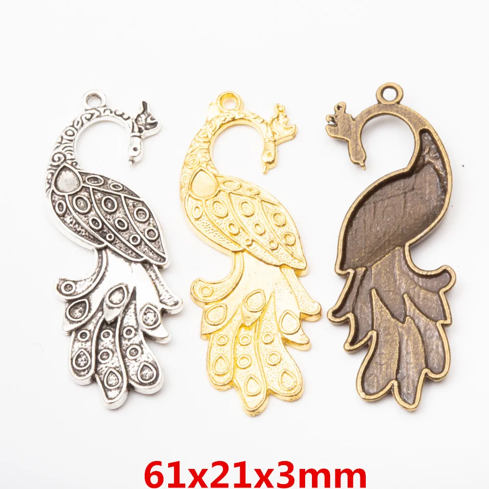 

10pieces (peacock) vintage zinc alloy charm metal pendant DIY jewelry discovery making accessories 302