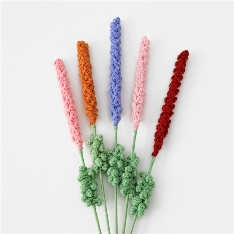 Hand-Woven Color Lavender Small Fresh Bouquet Finished Academic Style Photo Artifact Simulation Flower 1.5cm x 40cm