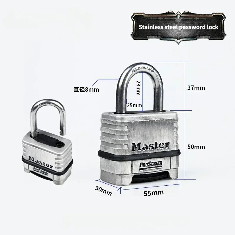 Password Lock ProSeries Stainless Steel Anti-theft Waterproof Padlock Home Dormitory Outdoor Combination Lock