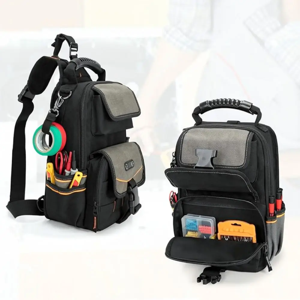 Large Capacity Tool Carrying Bag For Electrician HVAC Maintenance Durable Pouch With Smooth Zipper And Handle