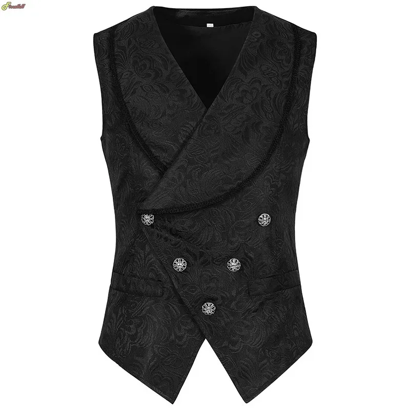 Zizi 2025 Chaleco de vampiro Medieval para hombre, disfraz de Cosplay, chaqueta Steampunk, chaleco, abrigo, chaqueta gótica de fantasma victoriano, trajes