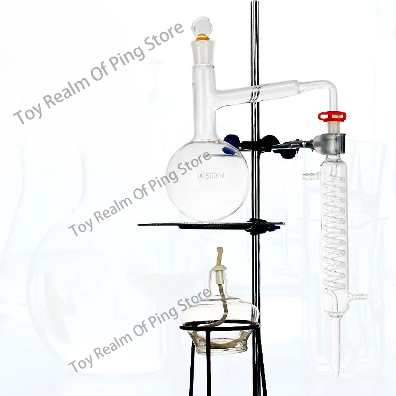 Distiller Round bottom glass Glass instrument petal purification essential oil refining glass 500 1000ml distillation unit