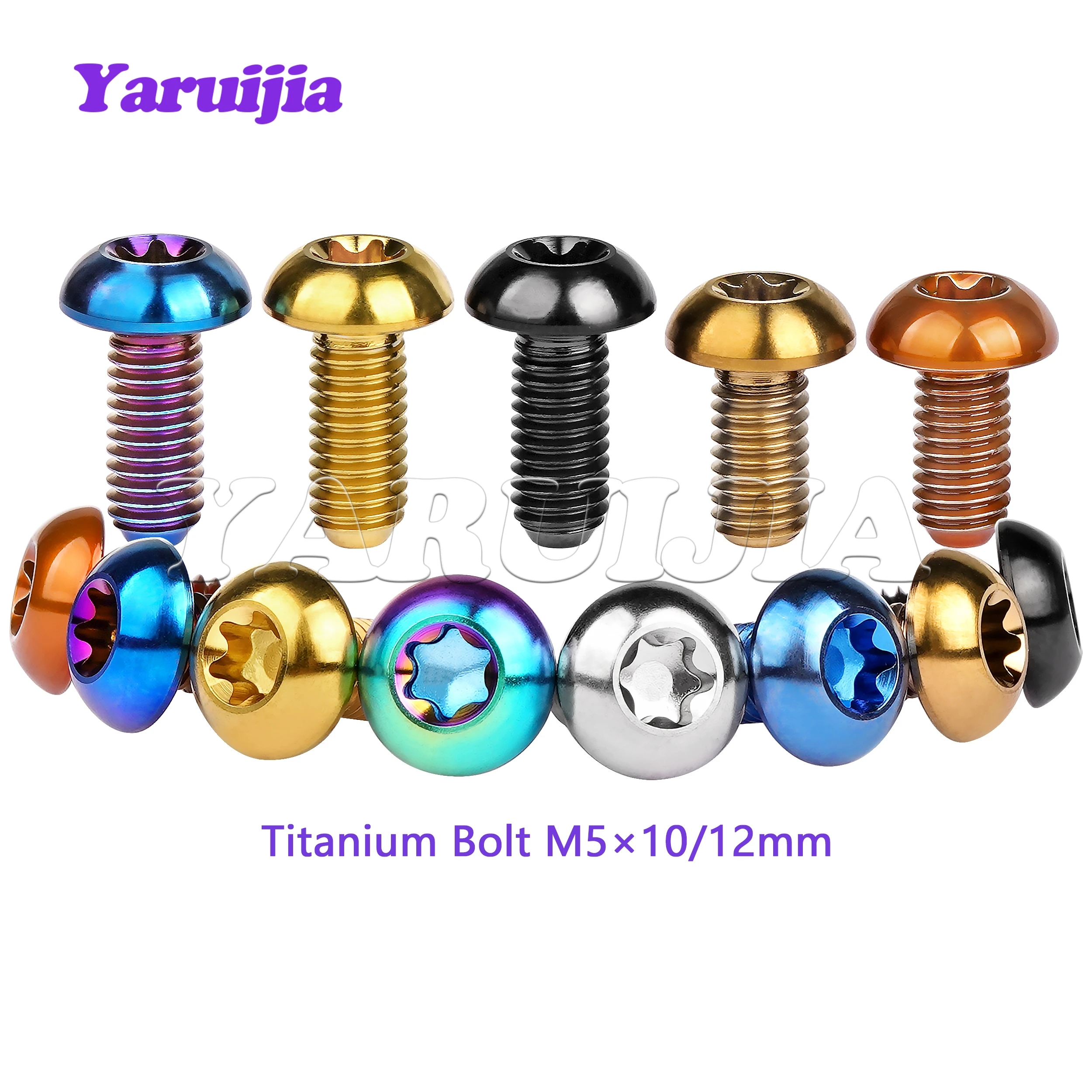 

Yaruijia Titanium Bolts M5x10mm Screw Bolt for T25 Torx Head Disc Brake Rotors Mountain Bike