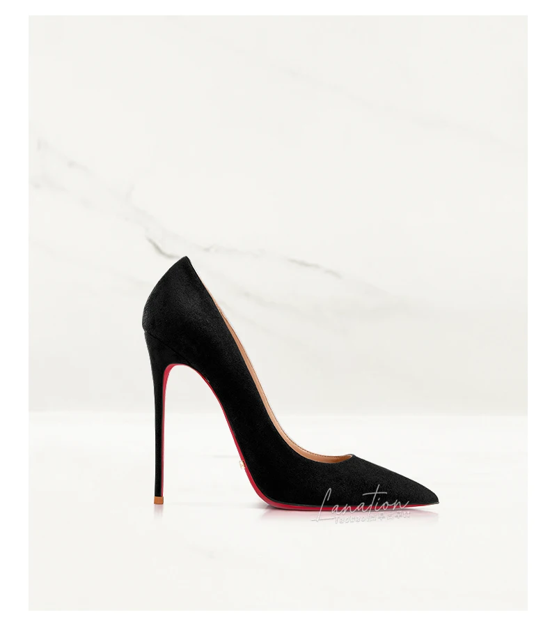 Anti Suede Black High Heels, Women's Pointed Thin Heels, New High-end Commuting Work Shoes