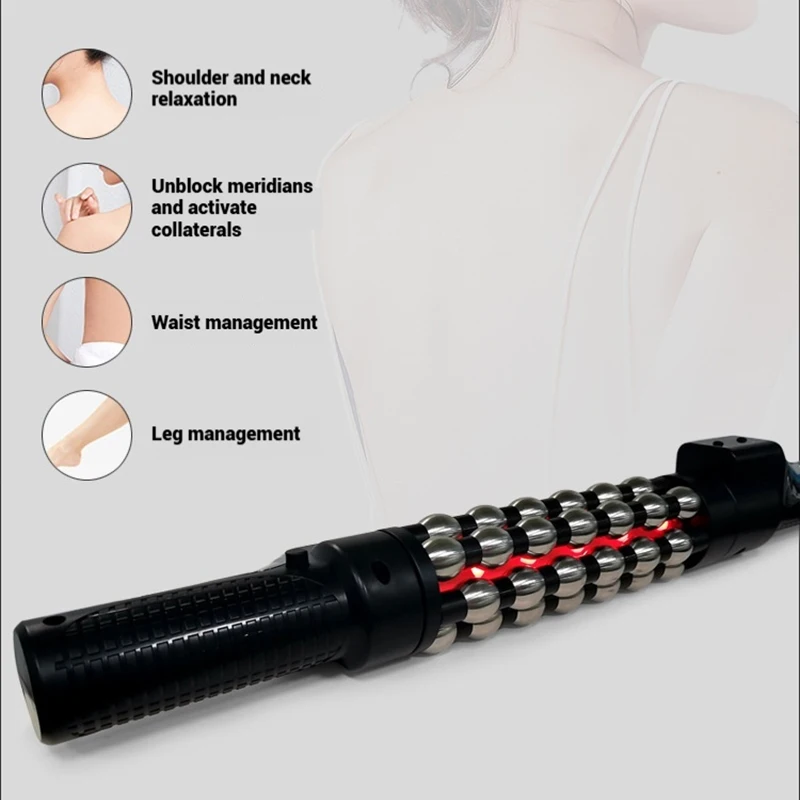 Novo 36w relaxado luz vermelha aquecida dispositivo de massagem rolo massageador 360 °   Rolo de esfera interno giratório para anticelulite de corpo inteiro