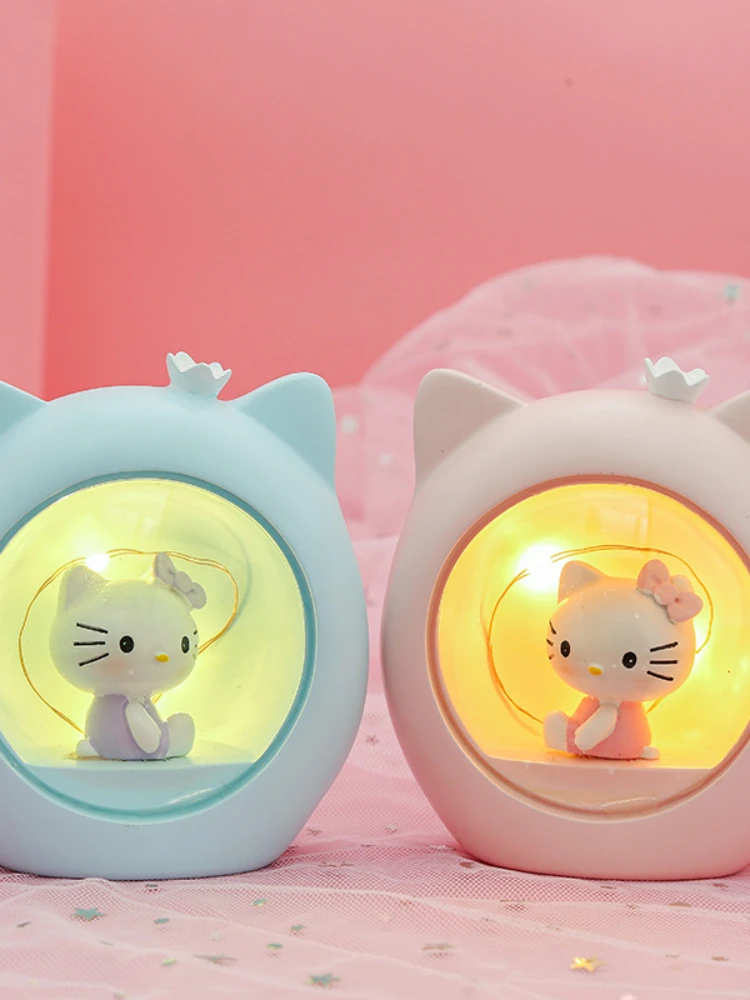 Sanrio Hello Kitty Lampu Led Kuromi My Melody Cinnamoroll Lampu Kartun Lucu Hadiah Ulang Tahun Dekorasi Kamar Anak-anak Lampu Malam