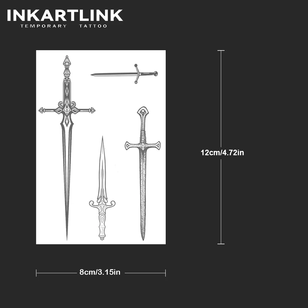 Sword Temporary Tattoo,Lasts To 15 Days New Technology Magic Waterproof Semi Permanent Sticker,For Men's Holiday Parties. - view 4