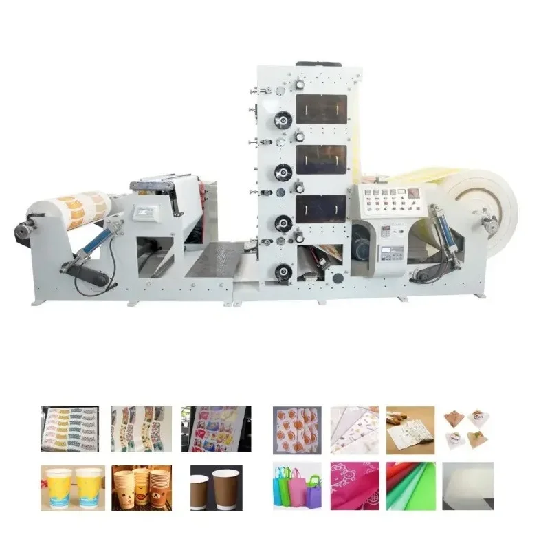 Paper Printing Machine Fully Automatic Take Away Disposable Coffee Paper Cup Fan Logo Printer Flexo Printing Machine