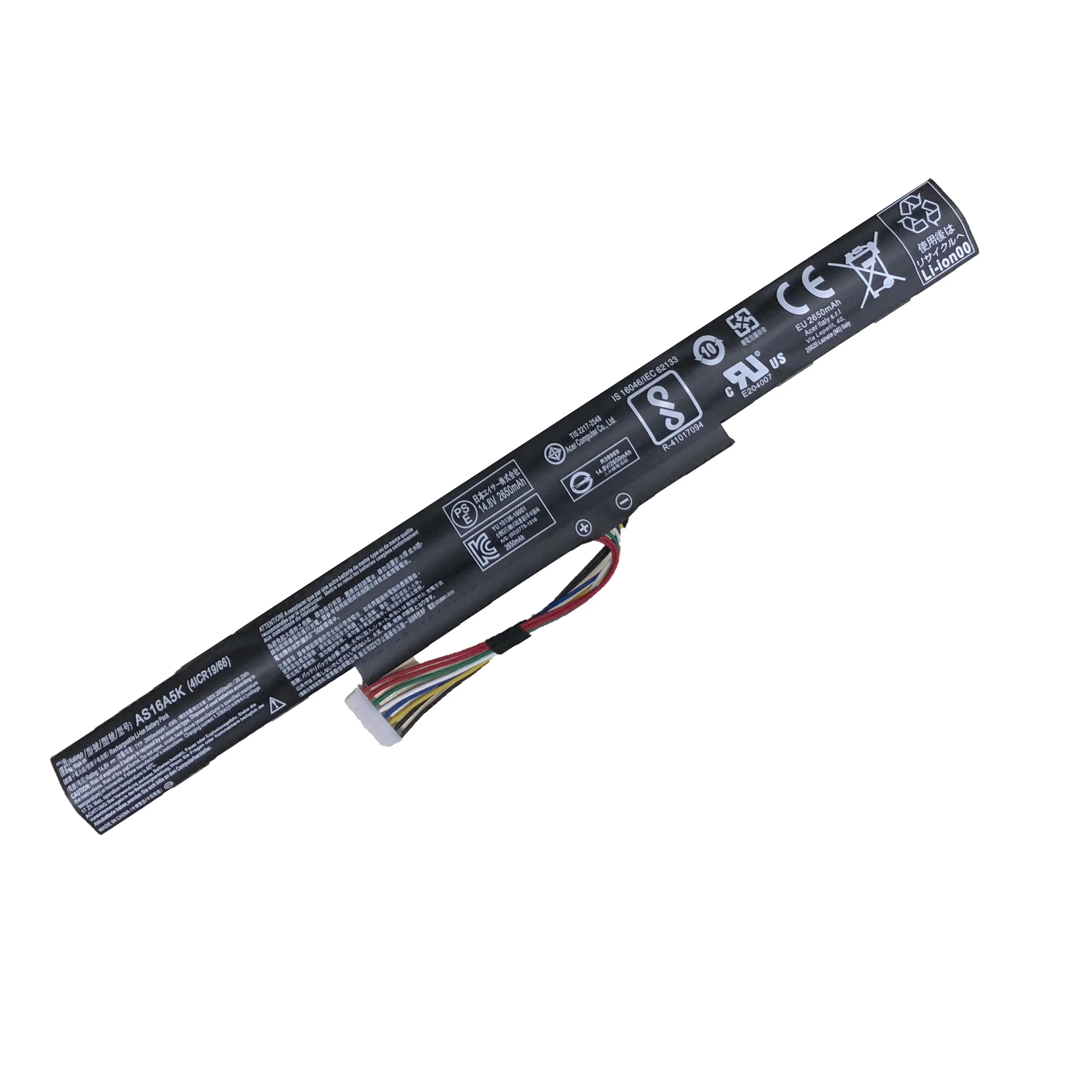 Imagem -04 - Bateria do Portátil Acer Aspire 14.8v 41.4wh 2800mah As16a5k As16a7k As16a8k E15 E5475g 523g 553g 573g 575g 774g Novo Original