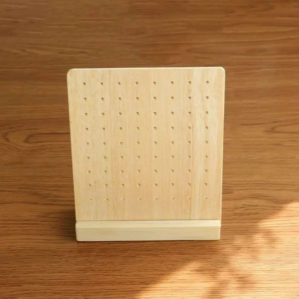 72 Holes Earring Holder Earring Organizer Wooden Wood Earring Stands Ear Stud Dangle With Base Earrings Display Stand